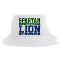 Spartan On Saturday Lion On Sunday Funny Detroit Sustainable Bucket Hat