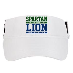 Spartan On Saturday Lion On Sunday Funny Detroit Adult Drive Performance Visor