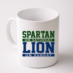 Spartan On Saturday Lion On Sunday Funny Detroit Coffee Mug