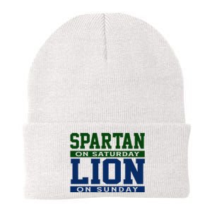 Spartan On Saturday Lion On Sunday Funny Detroit Knit Cap Winter Beanie