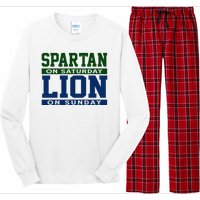 Spartan On Saturday Lion On Sunday Funny Detroit Long Sleeve Pajama Set