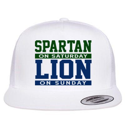 Spartan On Saturday Lion On Sunday Funny Detroit Flatbill Hat