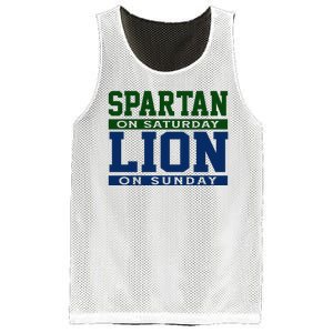 Spartan On Saturday Lion On Sunday Funny Detroit Mesh Reversible Basketball Jersey Tank