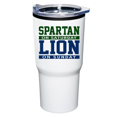 Spartan On Saturday Lion On Sunday Funny Detroit Tumbler