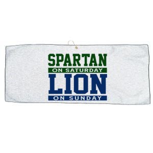 Spartan On Saturday Lion On Sunday Funny Detroit Large Microfiber Waffle Golf Towel