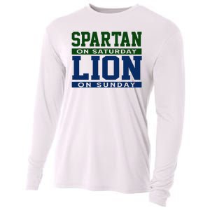 Spartan On Saturday Lion On Sunday Funny Detroit Cooling Performance Long Sleeve Crew