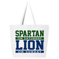 Spartan On Saturday Lion On Sunday Funny Detroit 25L Jumbo Tote