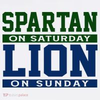 Spartan On Saturday Lion On Sunday Funny Detroit Baby Bodysuit
