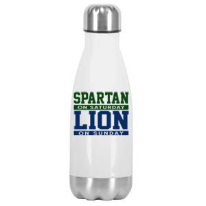 Spartan On Saturday Lion On Sunday Funny Detroit Stainless Steel Insulated Water Bottle