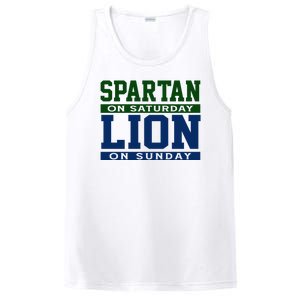 Spartan On Saturday Lion On Sunday Funny Detroit PosiCharge Competitor Tank