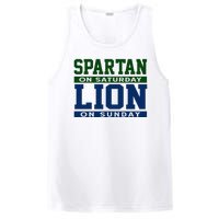 Spartan On Saturday Lion On Sunday Funny Detroit PosiCharge Competitor Tank