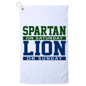 Spartan On Saturday Lion On Sunday Funny Detroit Platinum Collection Golf Towel