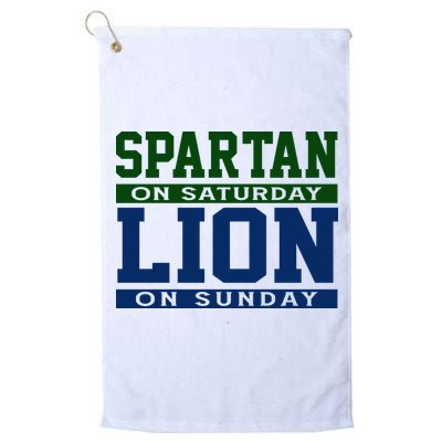 Spartan On Saturday Lion On Sunday Funny Detroit Golf Towel