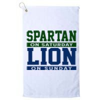 Spartan On Saturday Lion On Sunday Funny Detroit Platinum Collection Golf Towel