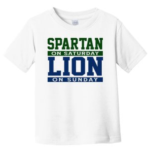 Spartan On Saturday Lion On Sunday Funny Detroit Toddler T-Shirt