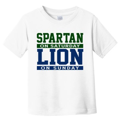 Spartan On Saturday Lion On Sunday Funny Detroit Toddler T-Shirt