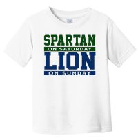 Spartan On Saturday Lion On Sunday Funny Detroit Toddler T-Shirt