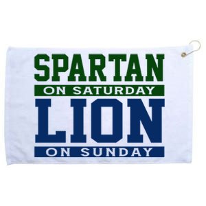 Spartan On Saturday Lion On Sunday Funny Detroit Grommeted Golf Towel