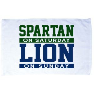 Spartan On Saturday Lion On Sunday Funny Detroit Microfiber Hand Towel