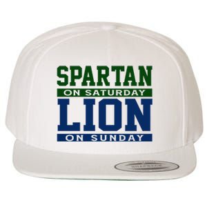 Spartan On Saturday Lion On Sunday Funny Detroit Wool Snapback Cap