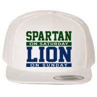 Spartan On Saturday Lion On Sunday Funny Detroit Wool Snapback Cap