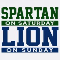 Spartan On Saturday Lion On Sunday Funny Detroit Kids T-Shirt