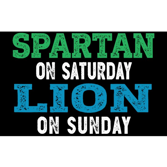 Spartan On Saturday Lion On Sunday Football Fans Vintage Bumper Sticker