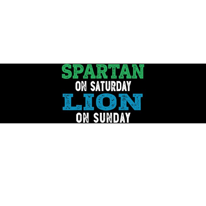 Spartan On Saturday Lion On Sunday Football Fans Vintage Bumper Sticker