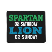 Spartan On Saturday Lion On Sunday Football Fans Vintage Mousepad