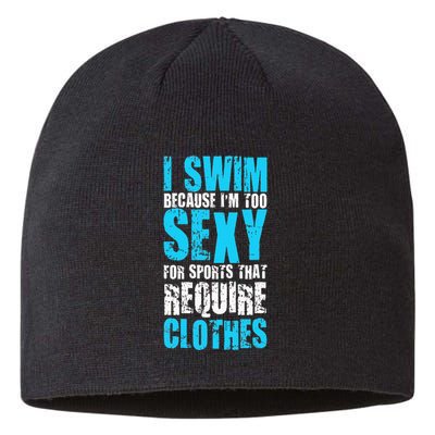 Swim Or Sink Swimmer Swimming Indoor Pool Water Sustainable Beanie