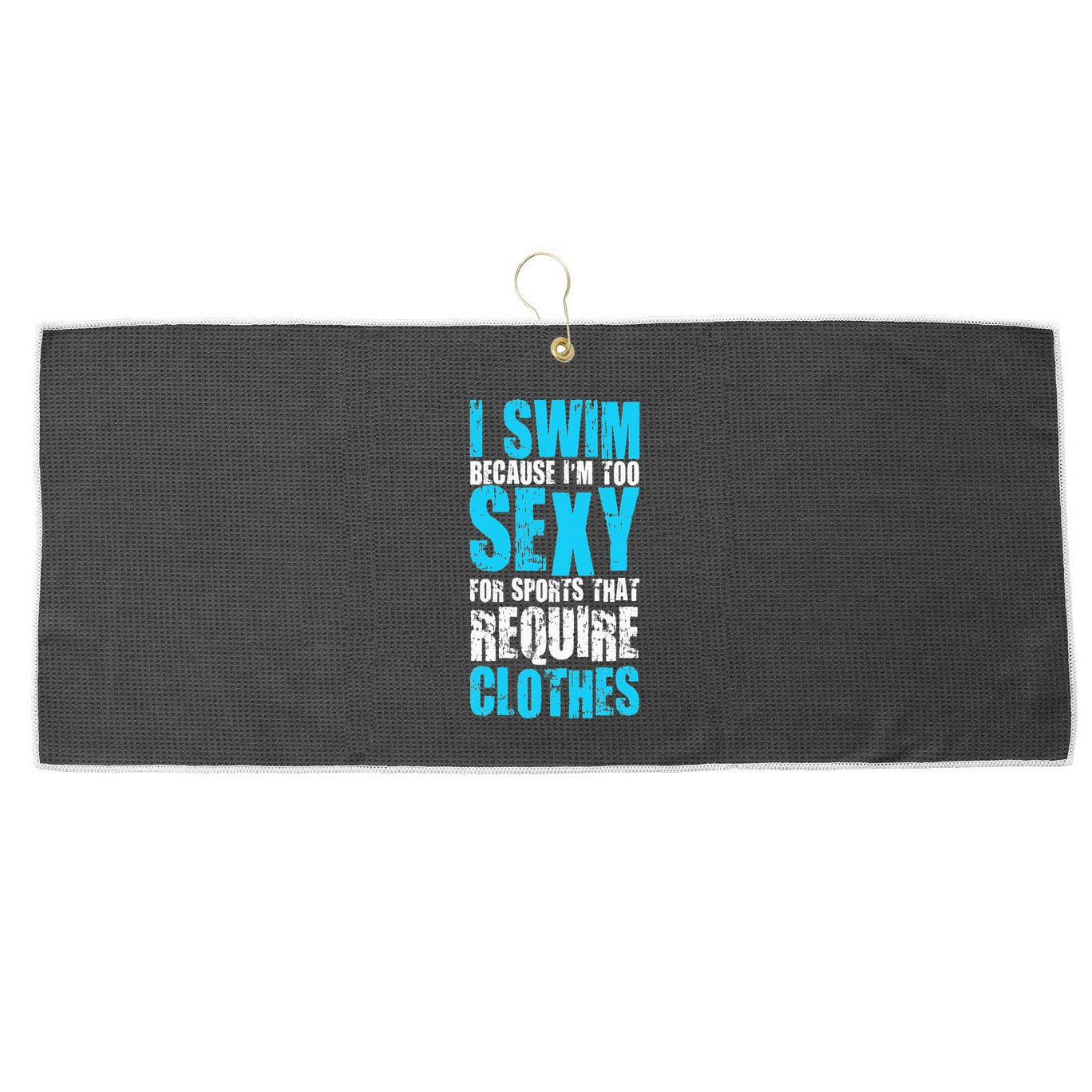 Swim Or Sink Swimmer Swimming Indoor Pool Water Large Microfiber Waffle Golf Towel