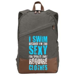 Swim Or Sink Swimmer Swimming Indoor Pool Water Cotton Canvas Backpack