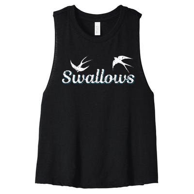 Spit Or Swallow Funny Oral Sex Bdsm Kinky Feitsh Swallows Women's Racerback Cropped Tank