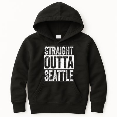 Straight Outta Seattle Washington Kids Hoodie