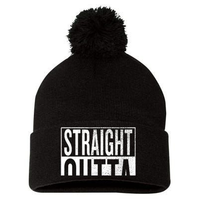 Straight Outta Saint Louis Great Travel & Gift Idea Pom Pom 12in Knit Beanie