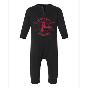 Strike Out Sickle Cell Baseball Sickle Cell Awareness Infant Fleece One Piece