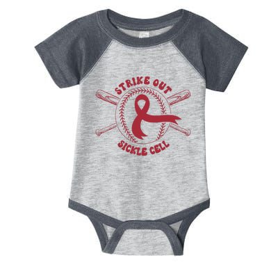 Strike Out Sickle Cell Baseball Sickle Cell Awareness Infant Baby Jersey Bodysuit