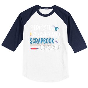 Scrapbook Obsessed Scrapbooking Scrapbooker Gift Baseball Sleeve Shirt