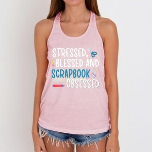 Scrapbook Obsessed Scrapbooking Scrapbooker Gift Women's Knotted Racerback Tank