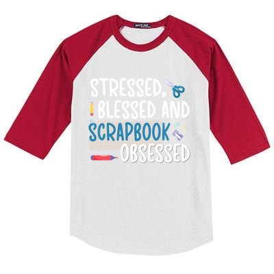 Scrapbook Obsessed Scrapbooking Scrapbooker Gift Kids Colorblock Raglan Jersey