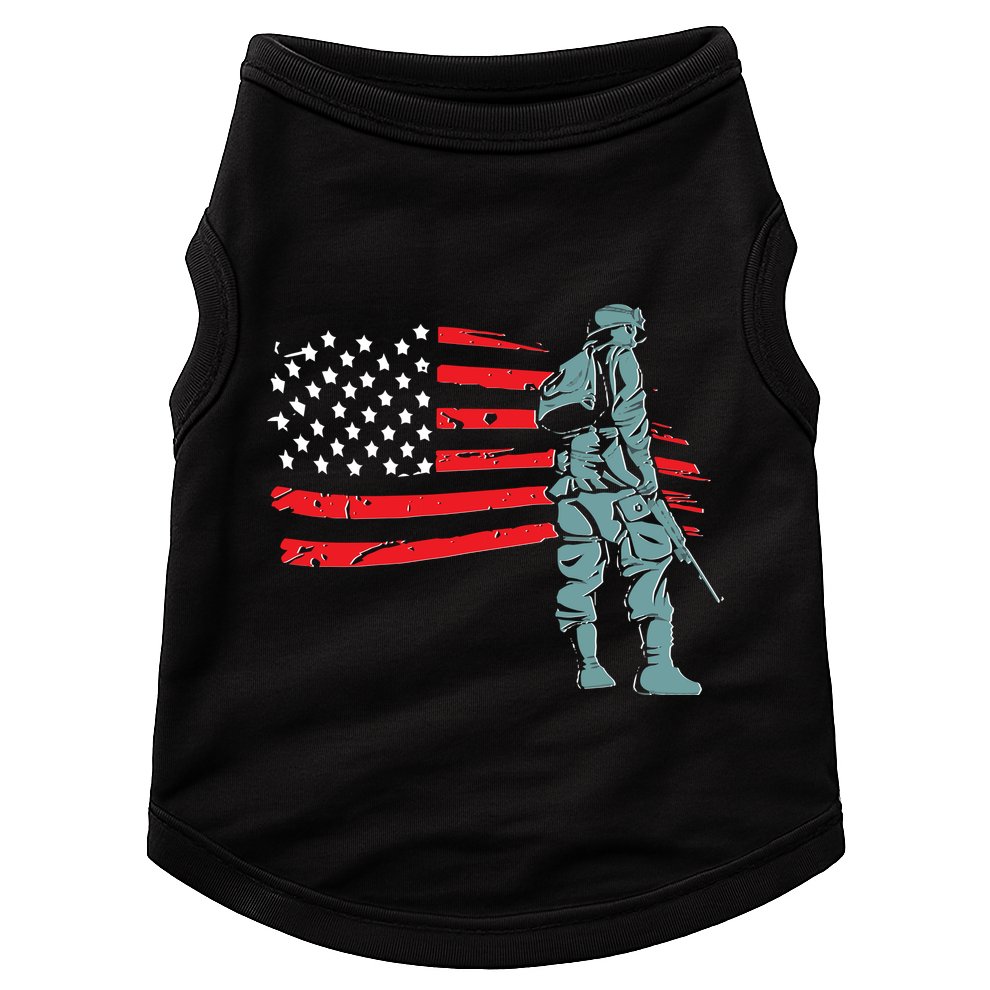 Support Our Soldiers USA American Flag Doggie Tank