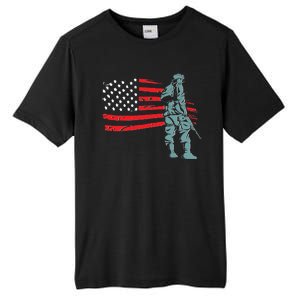 Support Our Soldiers USA American Flag Tall Fusion ChromaSoft Performance T-Shirt