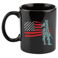 Support Our Soldiers USA American Flag 11oz C Handle Ceramic Mug