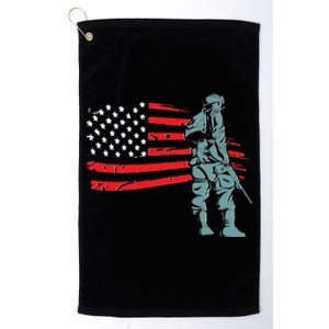 Support Our Soldiers USA American Flag Platinum Collection Golf Towel