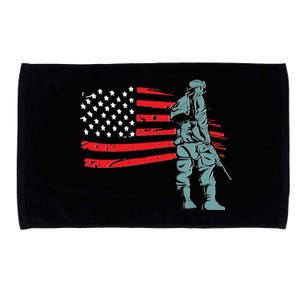 Support Our Soldiers USA American Flag Microfiber Hand Towel