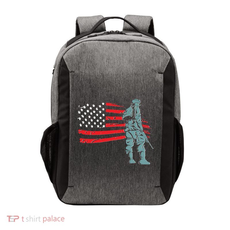 Support Our Soldiers USA American Flag Vector Backpack