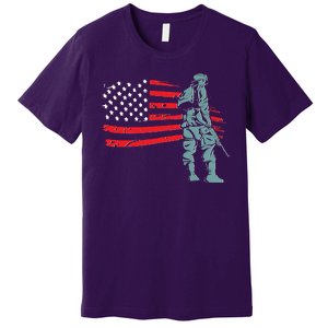 Support Our Soldiers USA American Flag Premium T-Shirt