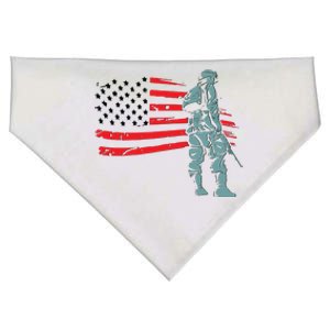 Support Our Soldiers USA American Flag USA-Made Doggie Bandana