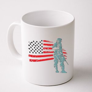 Support Our Soldiers USA American Flag Coffee Mug