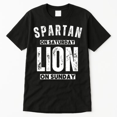Spartan On Saturday Lion On Sunday Funny Detroit Vintage Tall T-Shirt